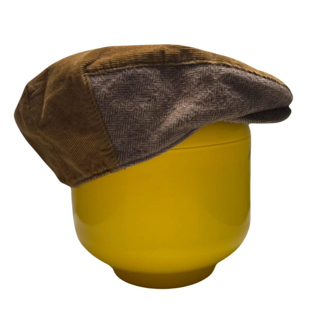 Gymboree Kids Flat Cap Hat Size 3-4 Corduroy & Plaid Lining
